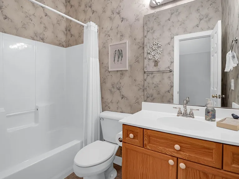 Second bathroom, across the hall from the second bedroom.