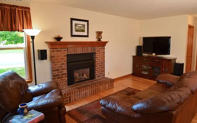 Gas fireplace in family room