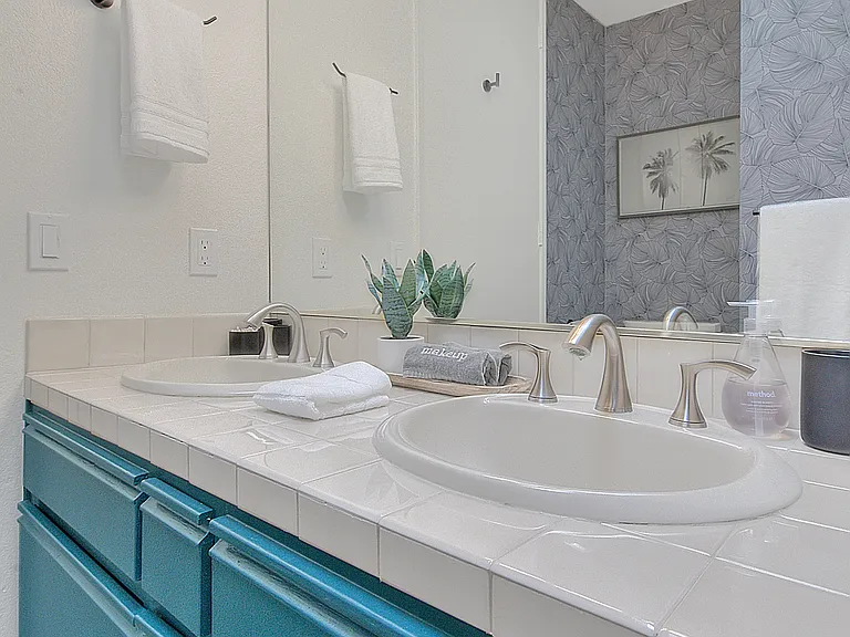Guest bathroom with double vanity