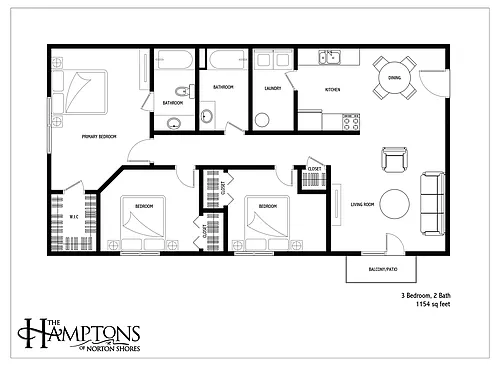 Floor plan 3 Bed 2 Bath