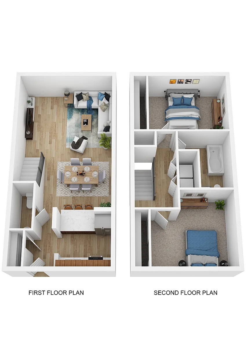 Floor plan 2x1.5 Townhome