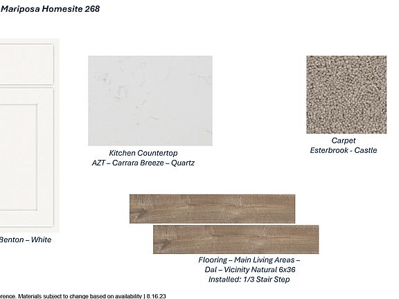 Images are for general reference. Materials subject to change based on availability