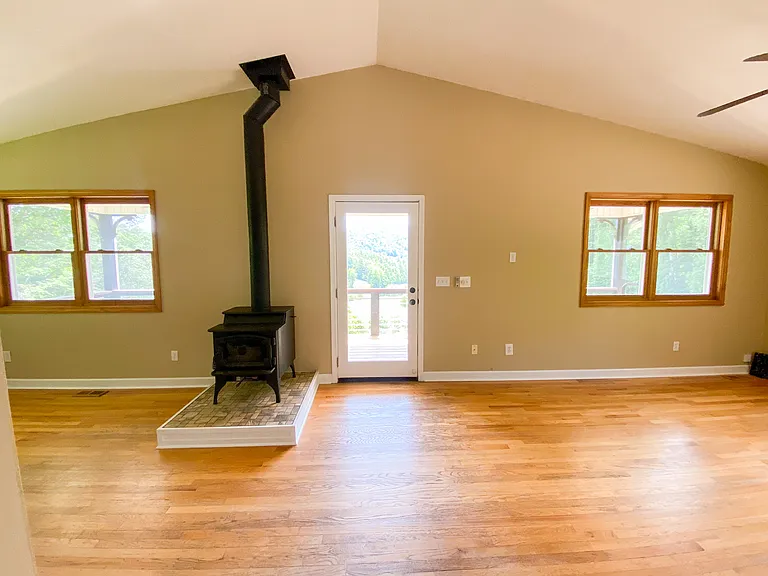 Wood stove upstairs living area