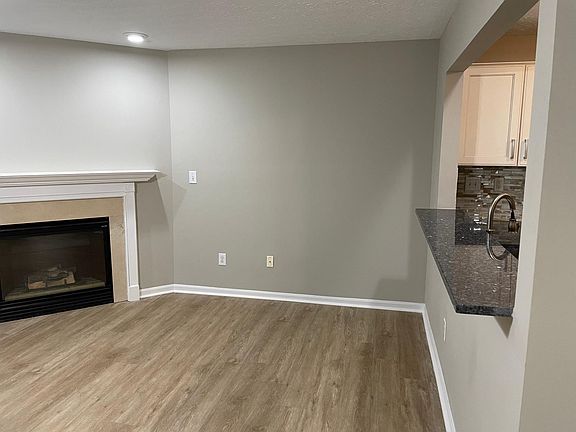 fireplace and breakfast bar