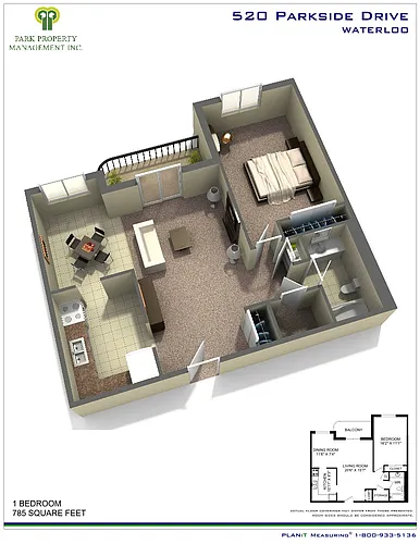 Floor plan One Bedroom Apartment