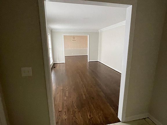 Foyer, living room and dining room