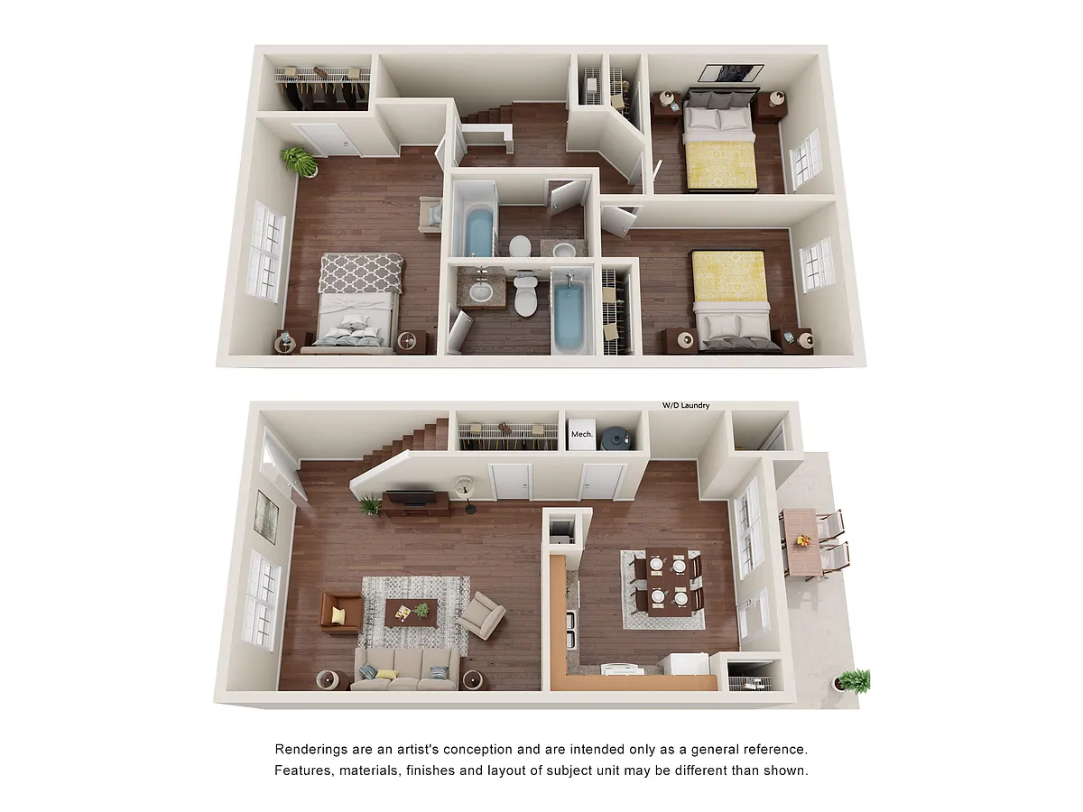 Floor plan 3 Bedroom Two Bathroom