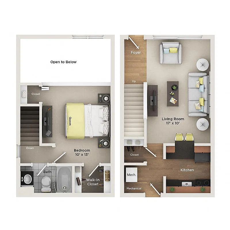 Floor plan 1 Bedroom Loft