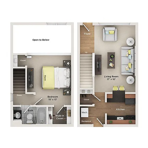 Floor plan 1 Bedroom Loft