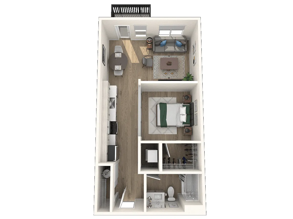 Floor plan 1x1 Urban A1-B