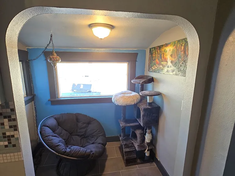 The breakfast nook is a great place for family eating or a quiet getaway spot.
