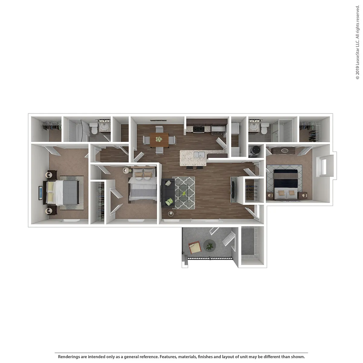 Floor plan Three Bedroom - Phase I