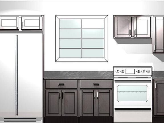 Cabinet designer rendition (stainless steel slate appliances)