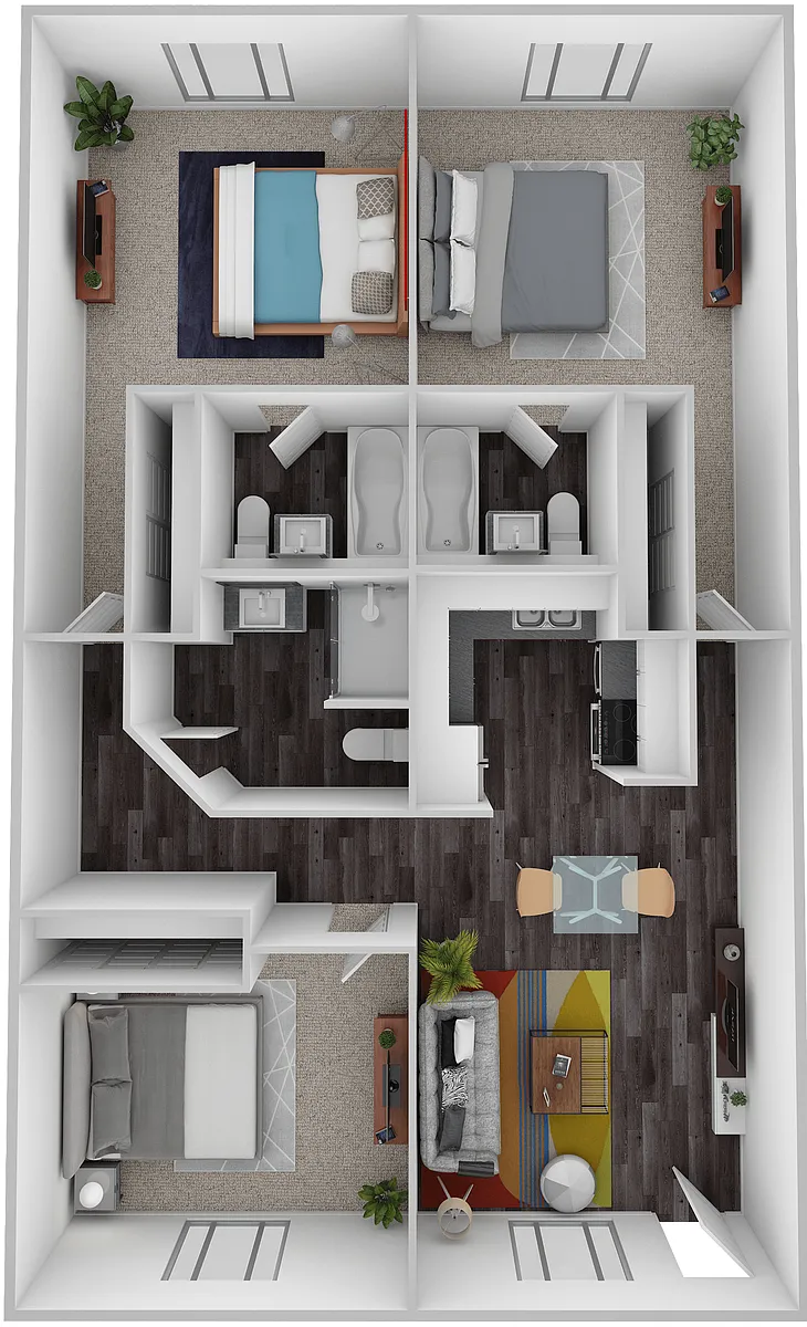 Floor plan The Bridge 3 Bedroom 3 Bath