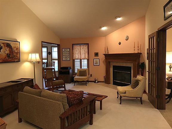 Living Room with Lofted Ceiling