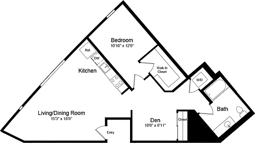 Floor plan 1 Bedroom E