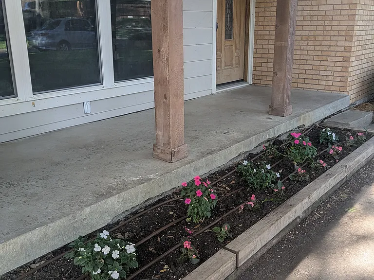 Front porch flower bed