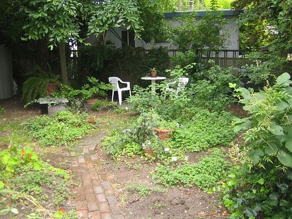 common shared garden in rear