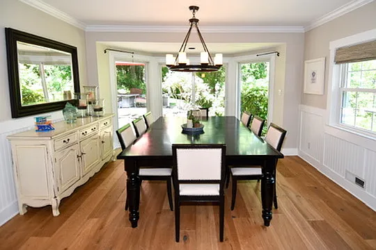 Dining fits up to 10 friends and overlooks patio