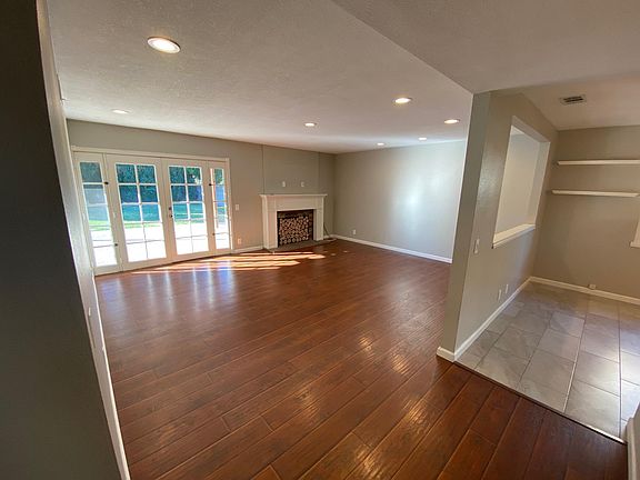 Living room with fireplace