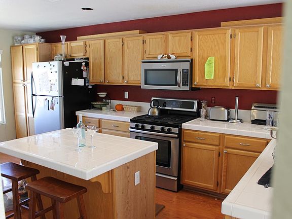 Kitchen with large center island.