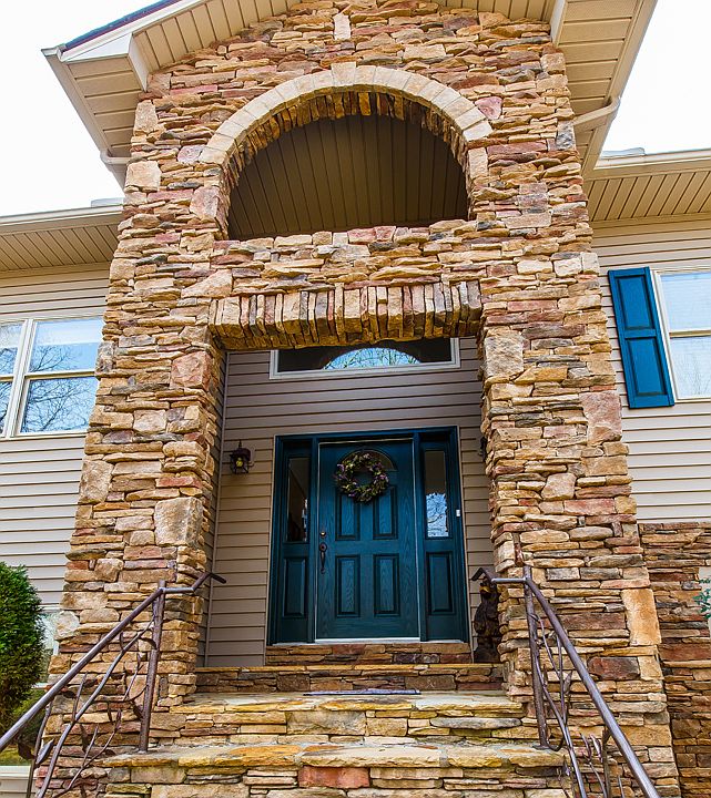 Stone Portico Entrance