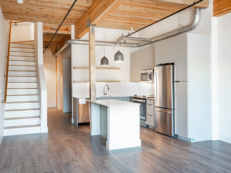 Stylish loft areas with exposed ceilings