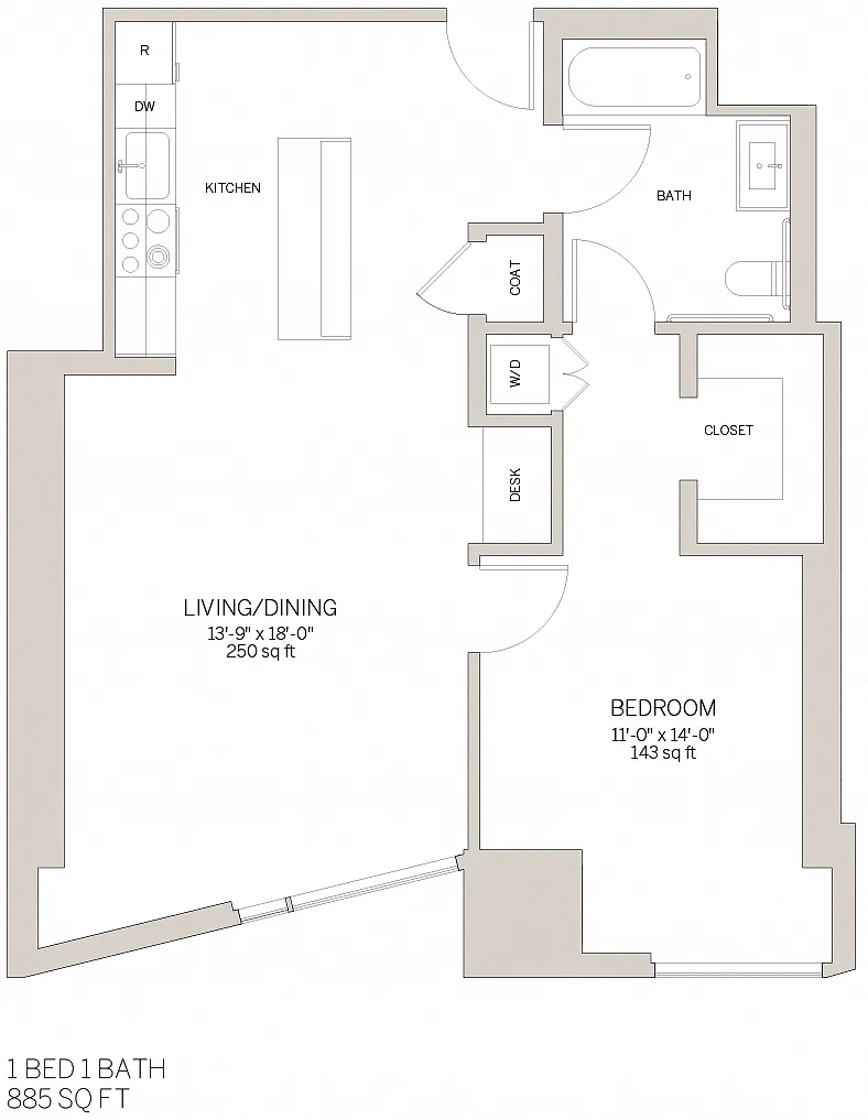 Floor plan One Bedroom - C