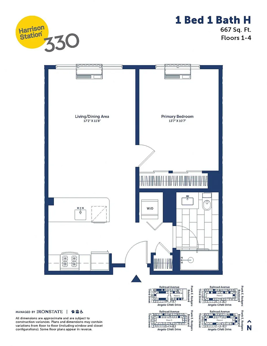 Floor plan 1 Bed 1 Bath H