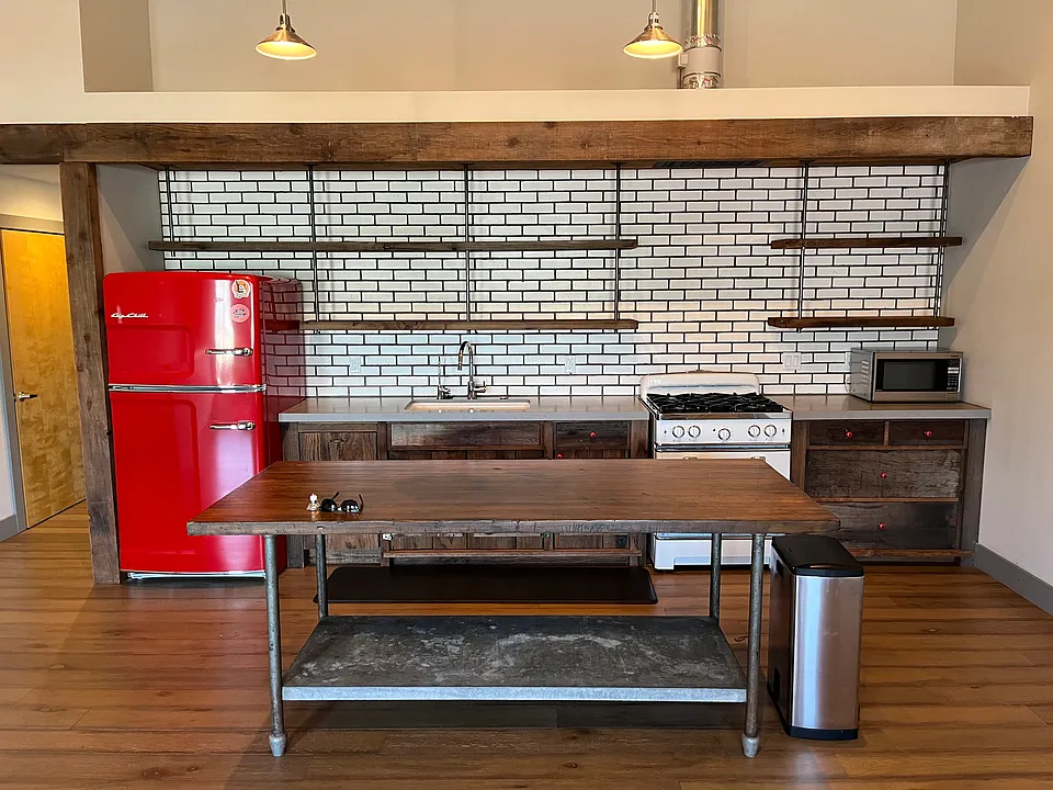 kitchen with work island
