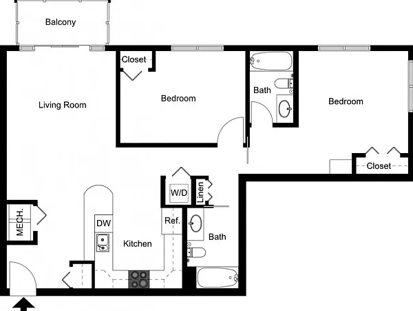 Two Bedroom, Two Bath - Large Two Bedroom, Two Bath - Large