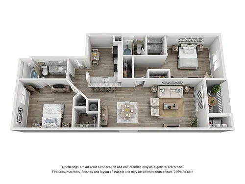 Floor plan Two Bedroom - Two Bathroom