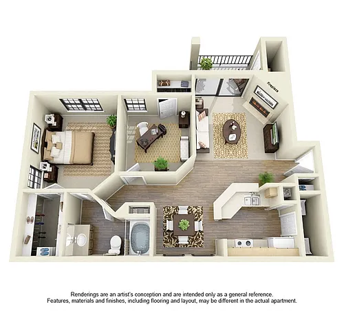 Floor plan 2 Bed 1 Bath