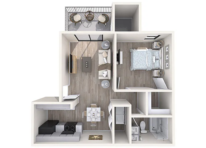 Floor plan 1 Bed/1 Bath Classic