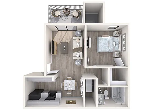 Floor plan 1 Bed/1 Bath Classic