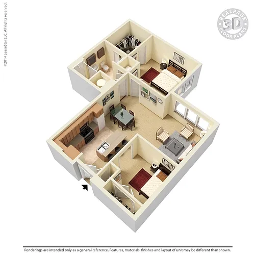 Floor plan B1M1 Debian 821 sq ft
