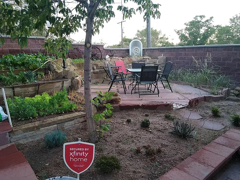Backyard garden area