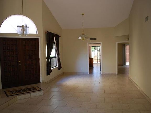 front door and dining area