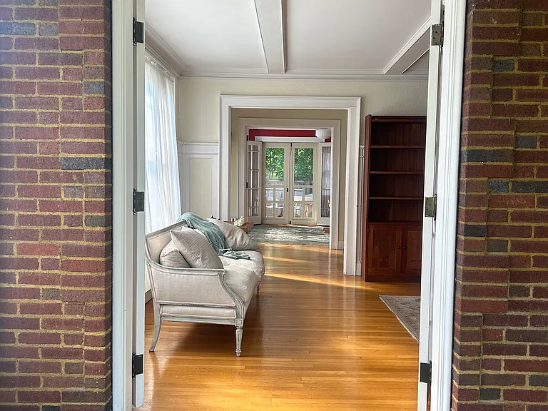 View from Sun Room, through Living Room and Dining Room, to Porch.