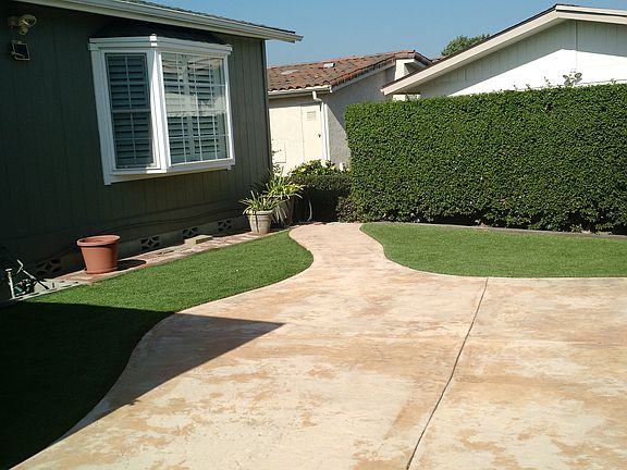 Private patio with new turf