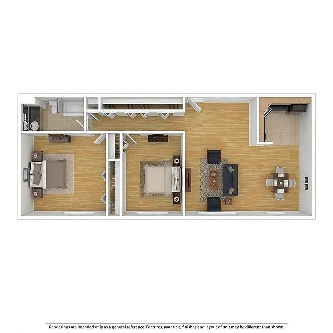 Floor plan 2 Bedroom/1 Bathroom