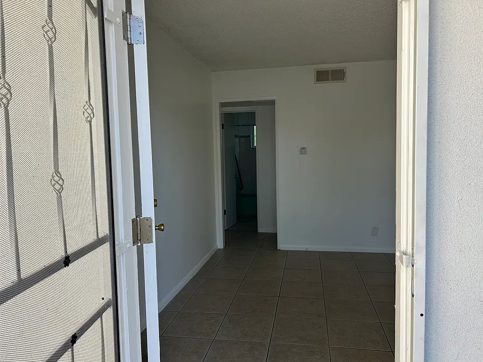 Opening the front door