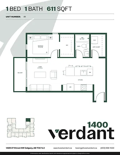 Floor plan 1 Bedroom 1 Bath 1 Bed 1 Bath 15