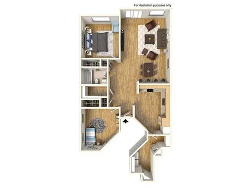 Floor plan 2-Bedroom Single Story Townhome Helemano