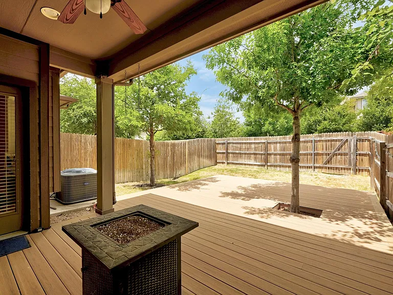 Custom deck in backyard