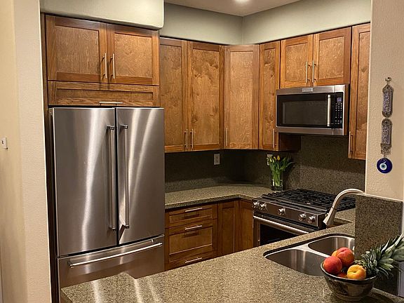 Kitchen with stainless steel appliances
