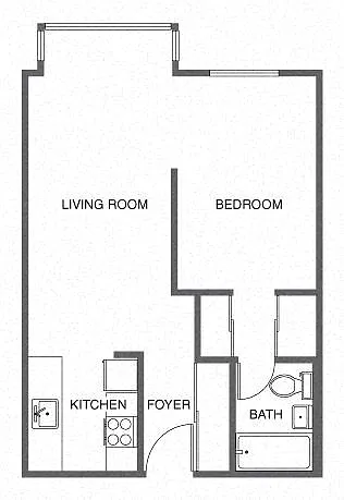 Floor plan Jr. 1 Bed, 1 Bath