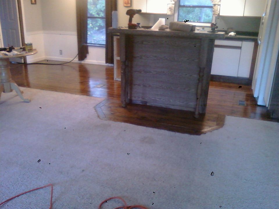 Kitchen opens to living and 