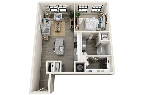 Floor plan Helms 1 Bedroom 1 Bath