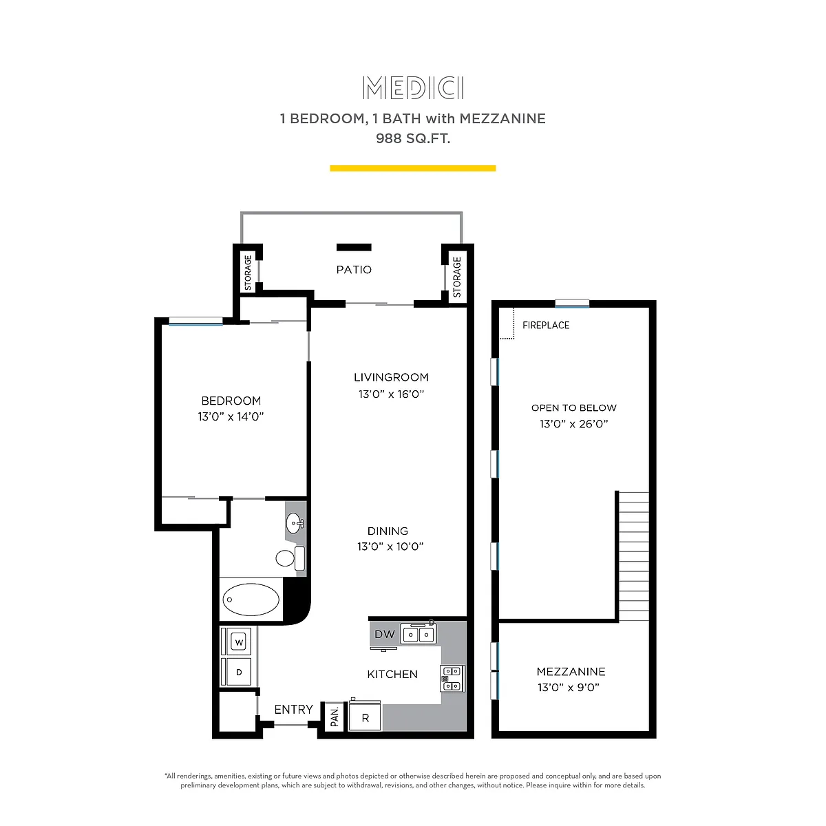 Floor plan Medici with Mezzanine